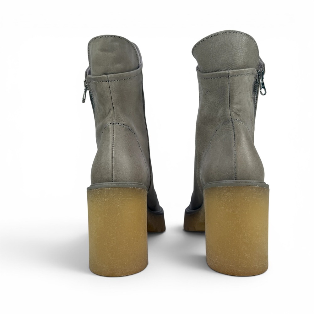 Free People Jack Zip Ankle Boots Womens 7.5 EU 38 Nickel Leather Platform Lug - Picture 9 of 14